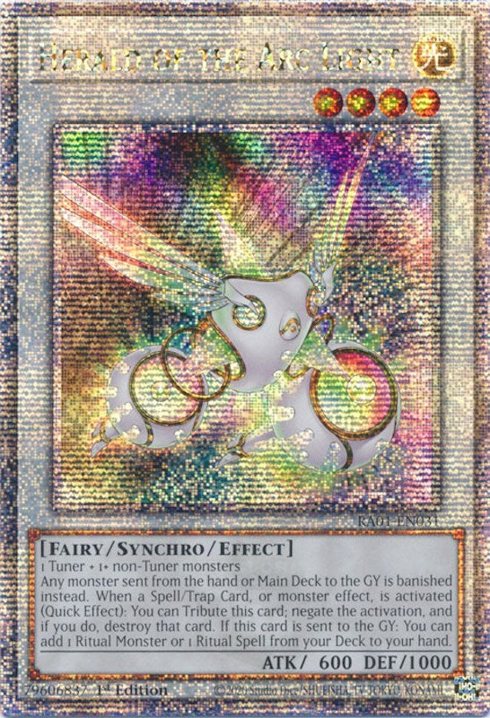 Herald of the Arc Light [RA01-EN031] Quarter Century Secret Rare | Clutch Gaming