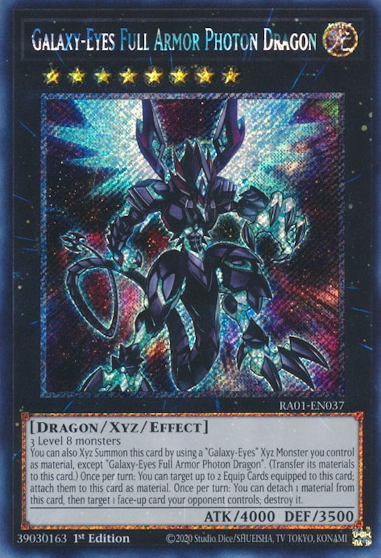 Galaxy-Eyes Full Armor Photon Dragon [RA01-EN037] Platinum Secret Rare | Clutch Gaming