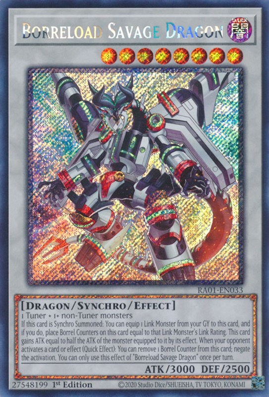 Borreload Savage Dragon [RA01-EN033] Platinum Secret Rare | Clutch Gaming