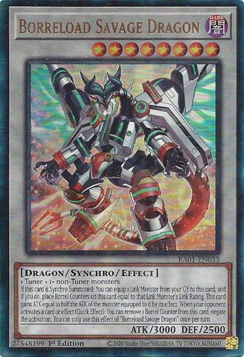 Borreload Savage Dragon [RA01-EN033] Prismatic Ultimate Rare | Clutch Gaming