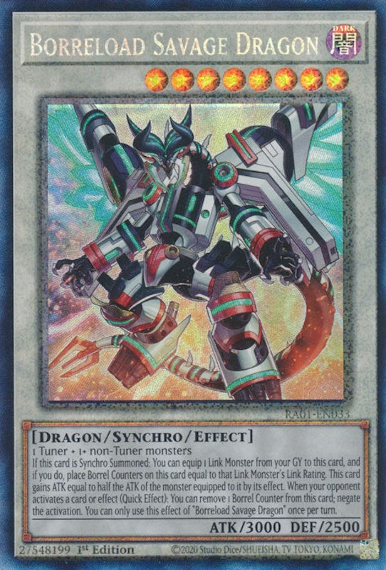 Borreload Savage Dragon [RA01-EN033] Prismatic Collector's Rare | Clutch Gaming