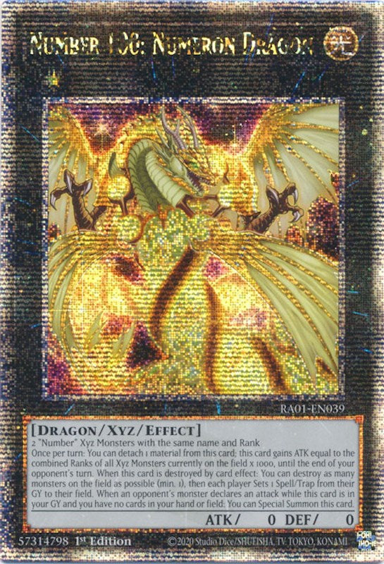 Number 100: Numeron Dragon [RA01-EN039] Quarter Century Secret Rare | Clutch Gaming