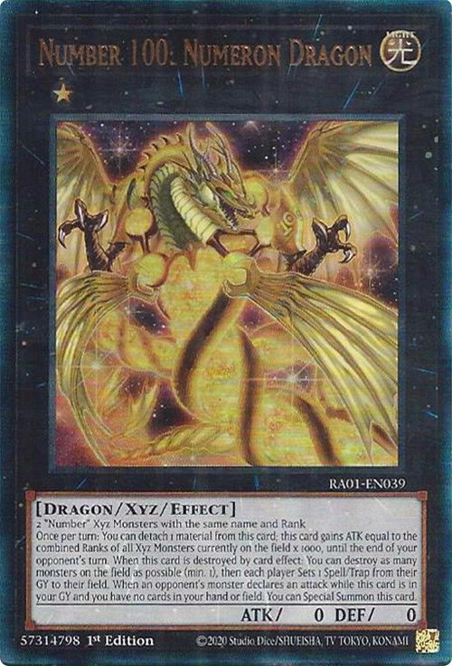 Number 100: Numeron Dragon [RA01-EN039] Prismatic Ultimate Rare | Clutch Gaming