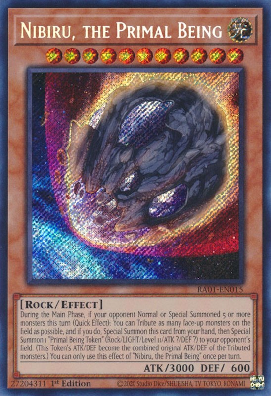 Nibiru, the Primal Being [RA01-EN015] Secret Rare | Clutch Gaming