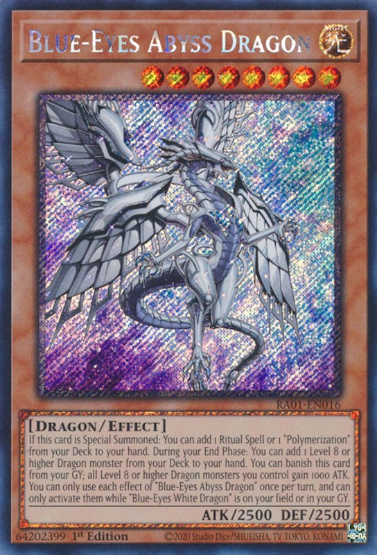 Blue-Eyes Abyss Dragon [RA01-EN016] Platinum Secret Rare | Clutch Gaming