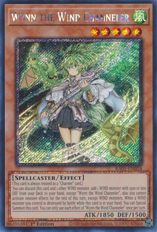 Wynn the Wind Channeler [RA01-EN018] Platinum Secret Rare | Clutch Gaming