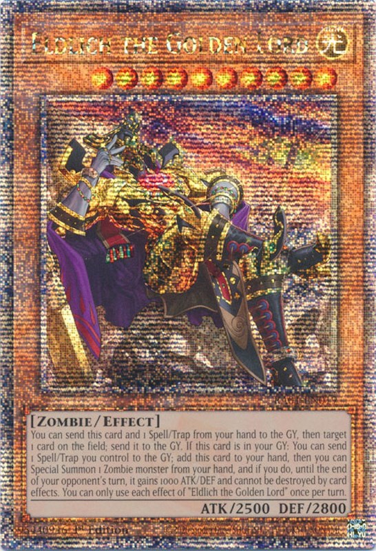 Eldlich the Golden Lord (Alternate Art) [RA01-EN019] Quarter Century Secret Rare | Clutch Gaming