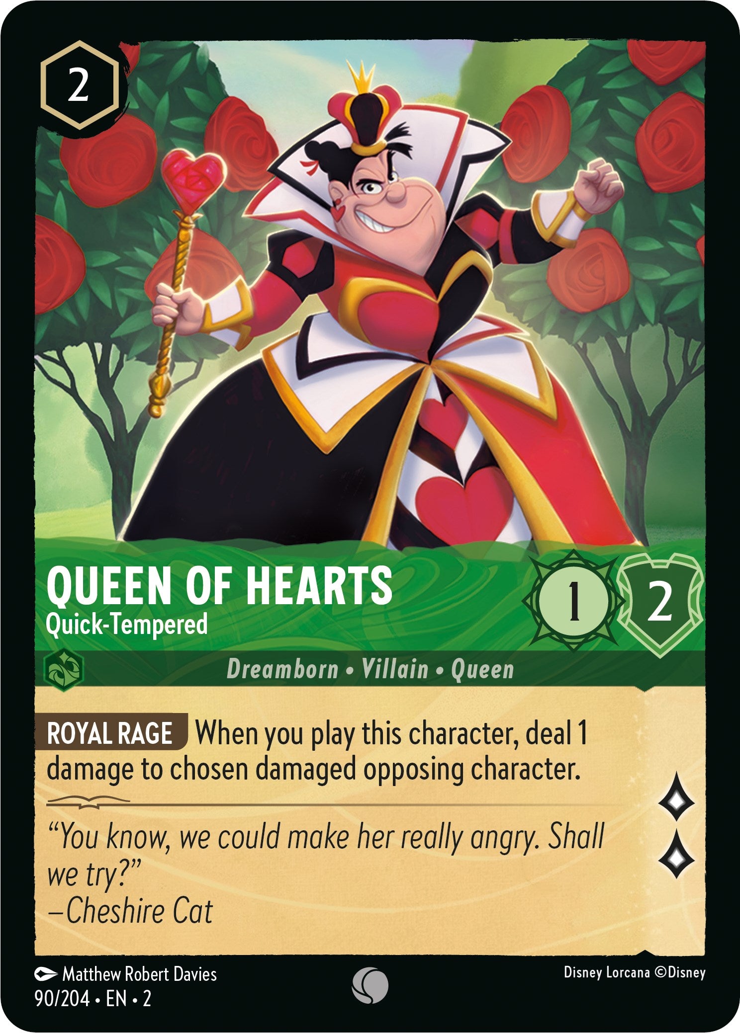 Queen of Hearts - Quick-Tempered (90/204) [Rise of the Floodborn] | Clutch Gaming