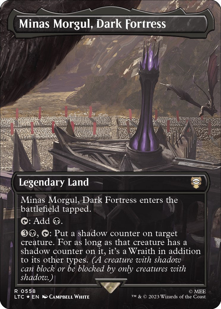 Minas Morgul, Dark Fortress (Borderless) (Surge Foil) [The Lord of the Rings: Tales of Middle-Earth Commander] | Clutch Gaming