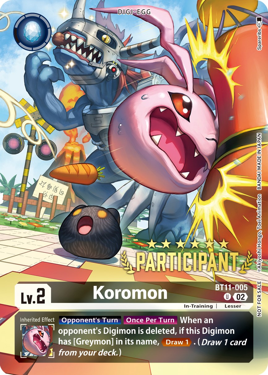 Koromon [BT11-005] (Digimon 3-On-3 November 2023 Participation) [Dimensional Phase] | Clutch Gaming