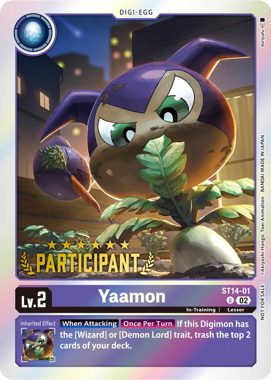 Yaamon [ST14-01] (Digimon 3-On-3 November 2023 Participation) [Starter Deck: Beelzemon Advanced Deck Set] | Clutch Gaming