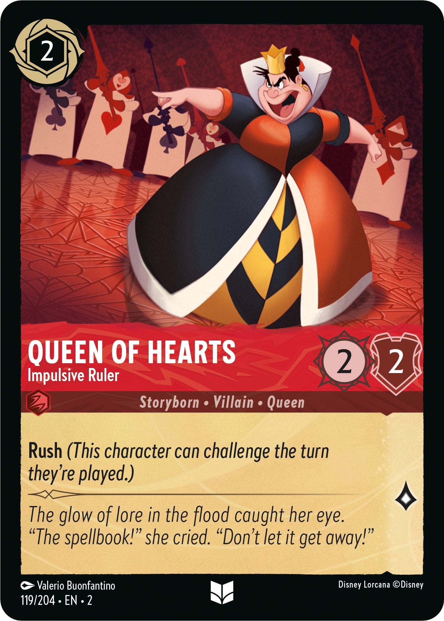 Queen of Hearts - Impulsive Ruler (119/204) [Rise of the Floodborn] | Clutch Gaming