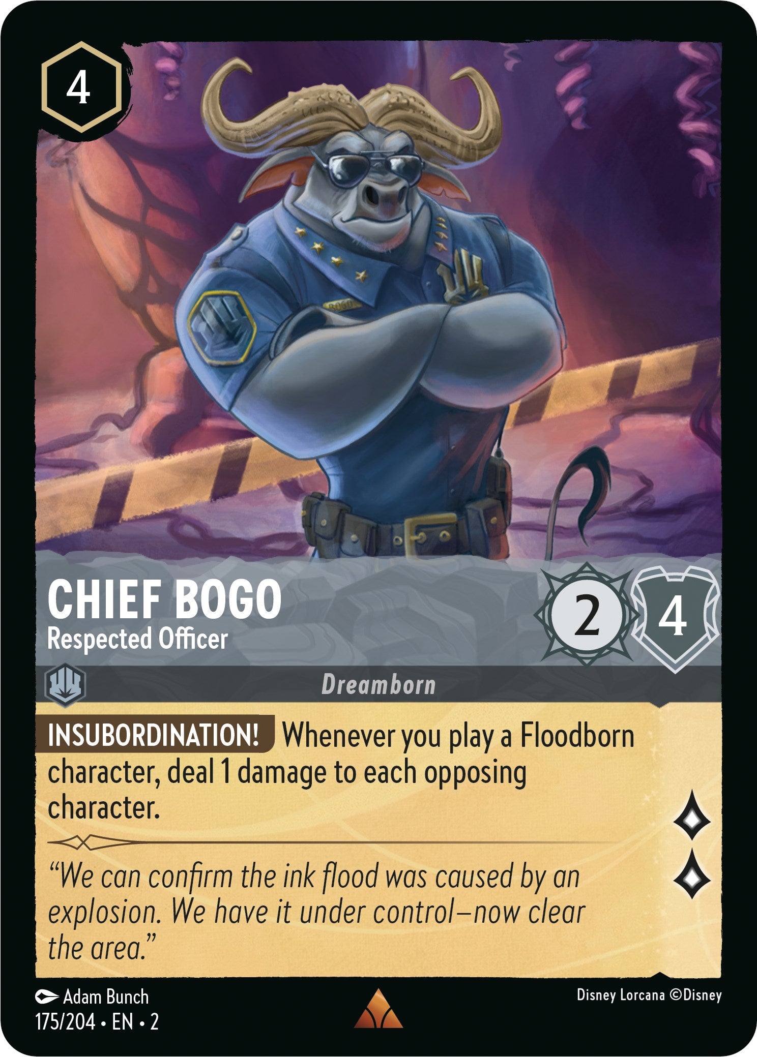 Chief Bogo - Respected Officer (175/204) [Rise of the Floodborn] | Clutch Gaming