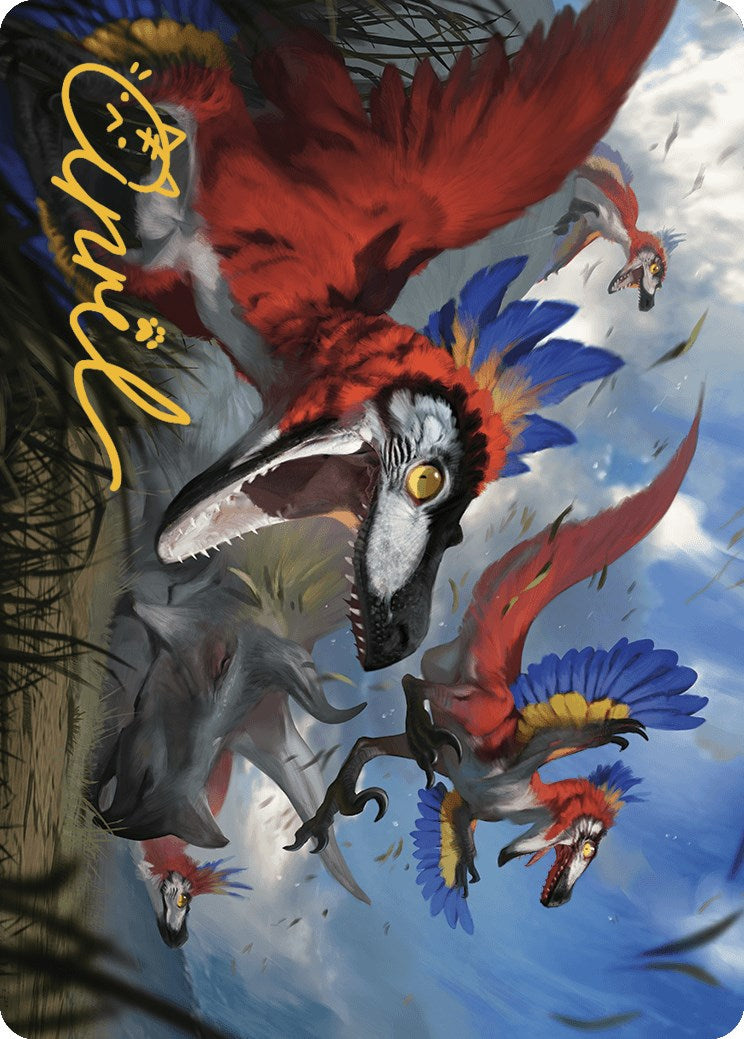 Wrathful Raptors Art Card (Gold-Stamped Signature) [The Lost Caverns of Ixalan Art Series] | Clutch Gaming