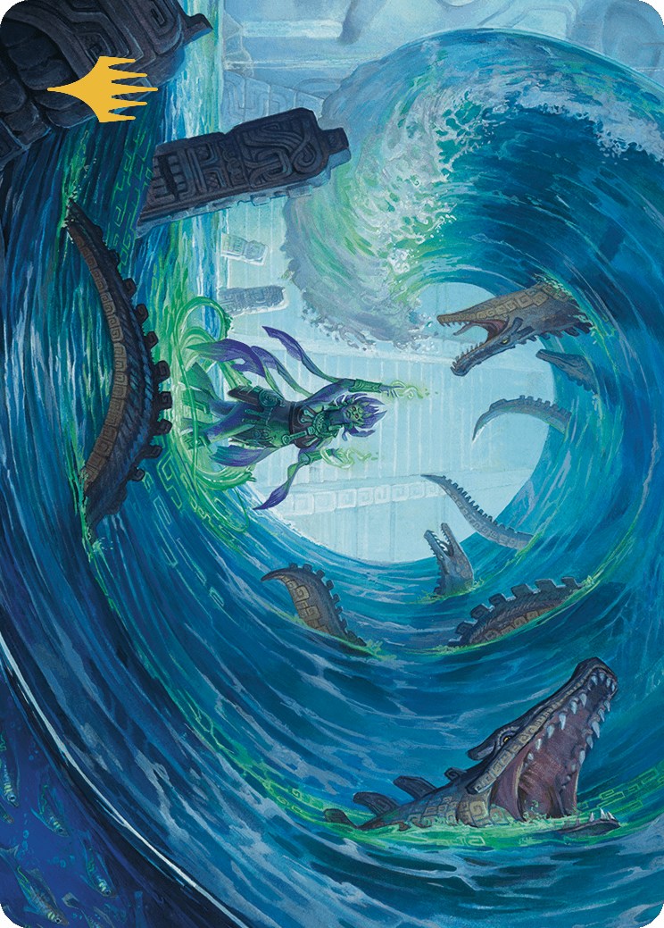 Wave Goodbye Art Card (Gold-Stamped Planeswalker Symbol) [The Lost Caverns of Ixalan Art Series] | Clutch Gaming