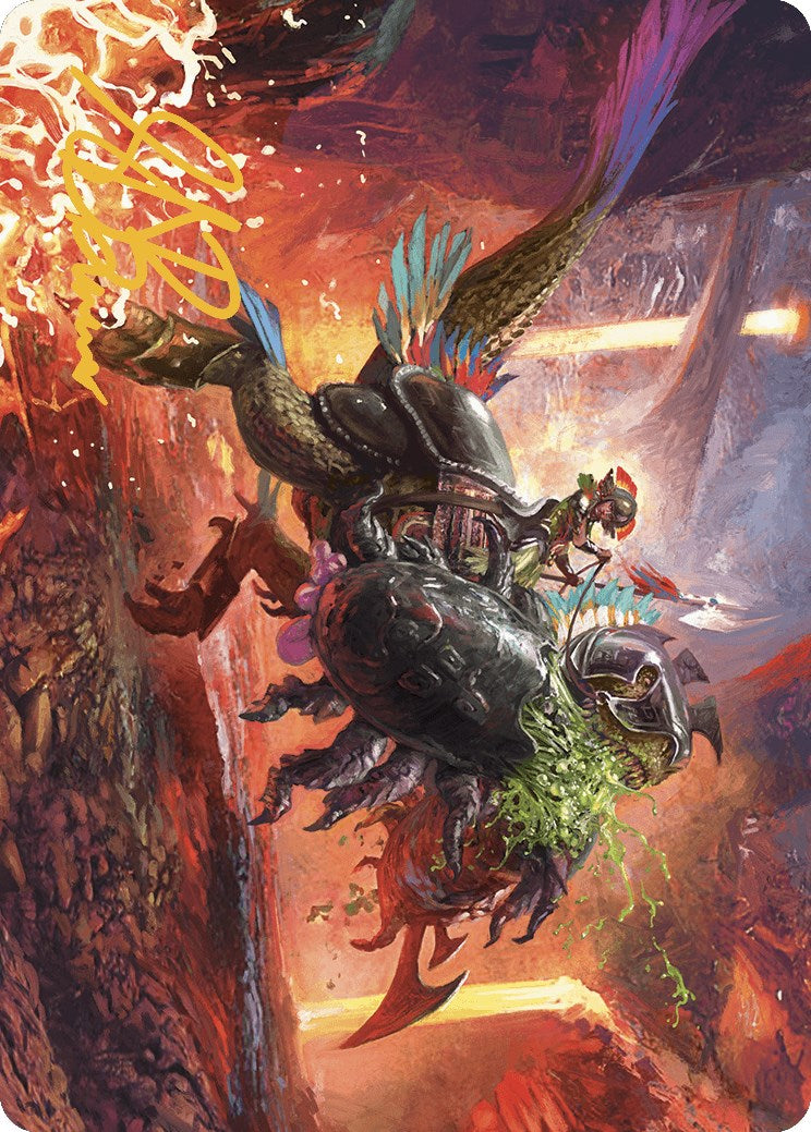 Triumphant Chomp Art Card (Gold-Stamped Signature) [The Lost Caverns of Ixalan Art Series] | Clutch Gaming