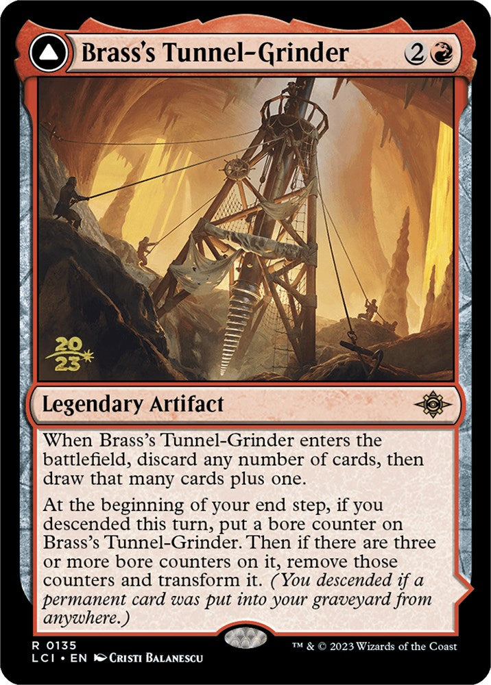 Brass's Tunnel-Grinder // Tecutlan, the Searing Rift [The Lost Caverns of Ixalan Prerelease Cards] | Clutch Gaming