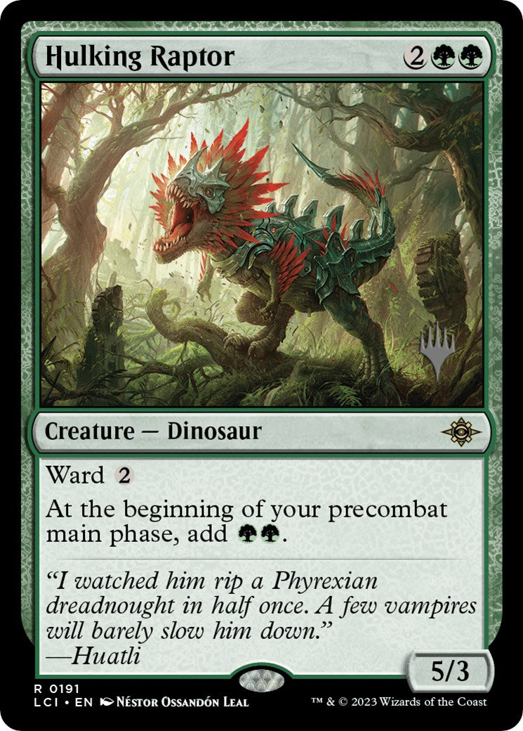 Hulking Raptor (Promo Pack) [The Lost Caverns of Ixalan Promos] | Clutch Gaming