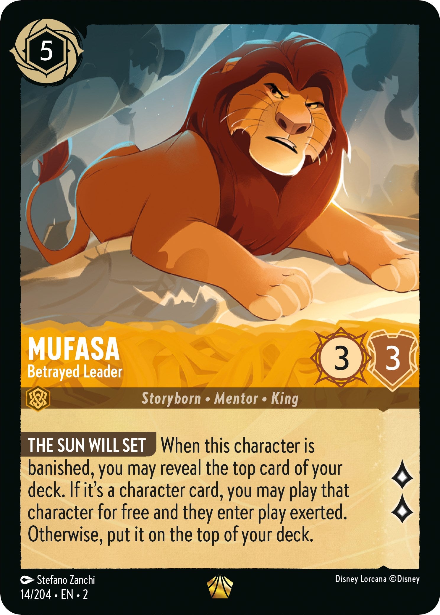 Mufasa - Betrayed Leader (14/204) [Rise of the Floodborn] | Clutch Gaming