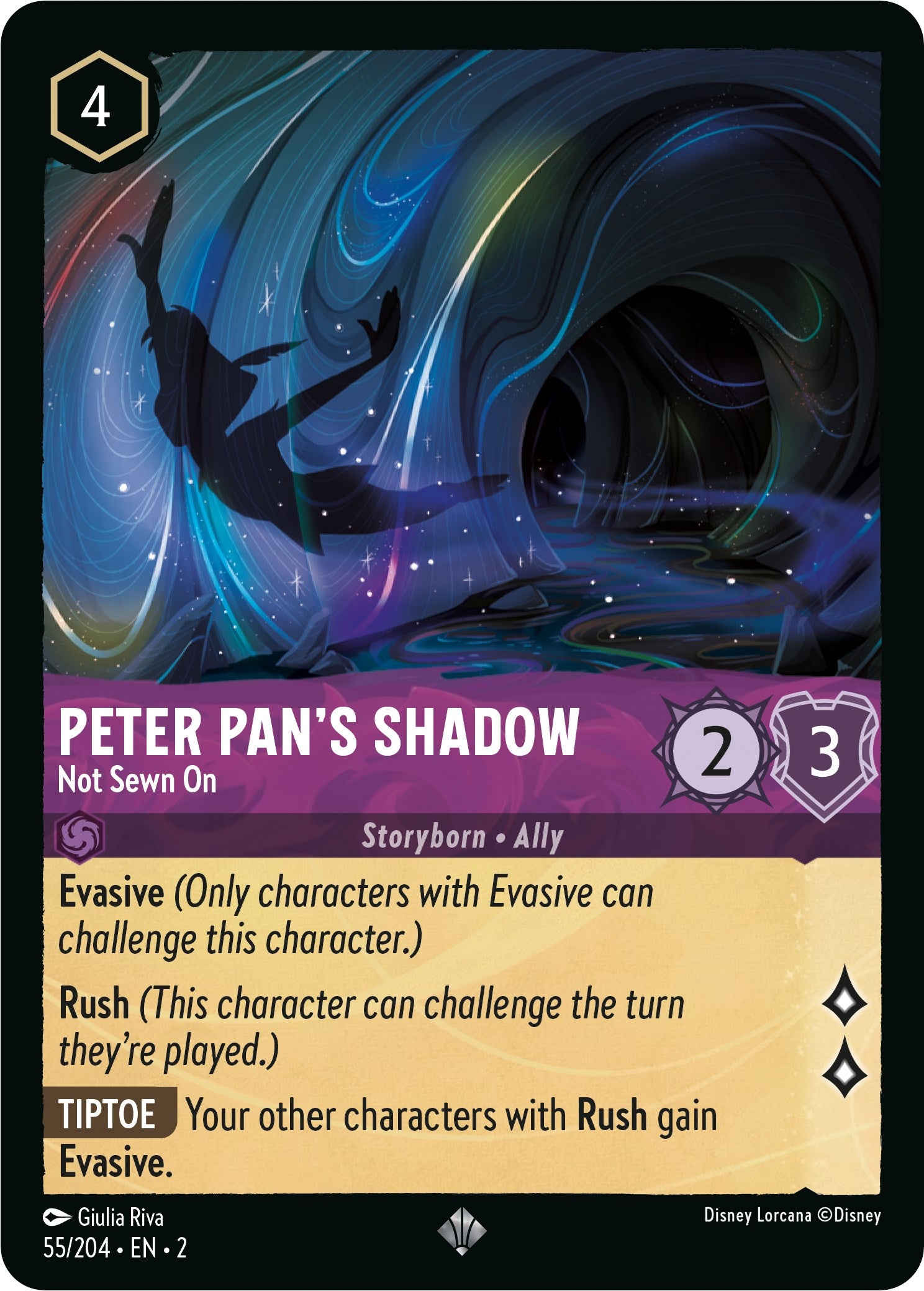 Peter Pan's Shadow - Not Sewn On (55/204) [Rise of the Floodborn] | Clutch Gaming