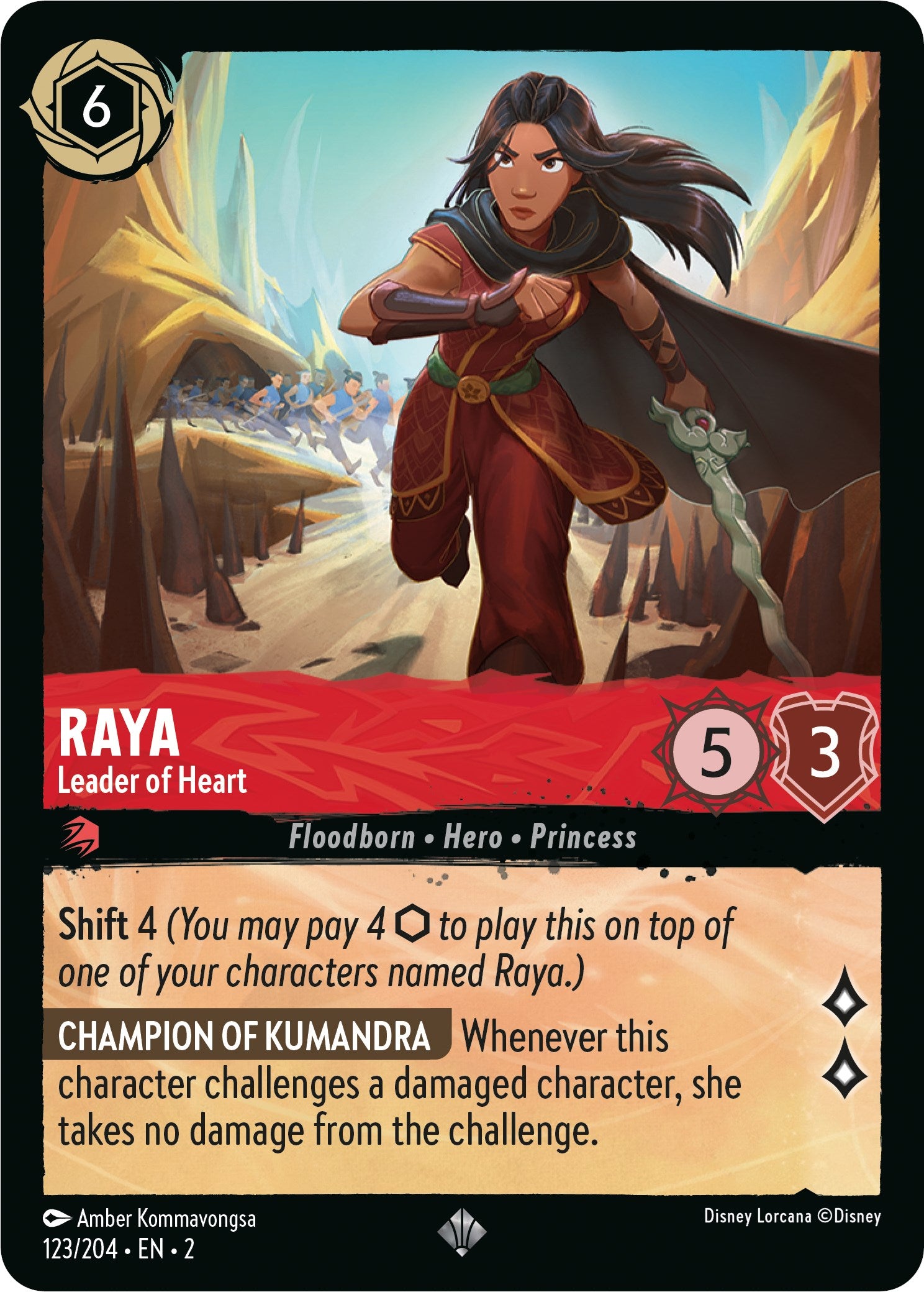 Raya - Leader of Heart (123/204) [Rise of the Floodborn] | Clutch Gaming