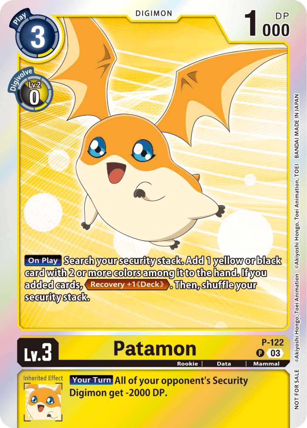 Patamon [P-122] (Tamer Party Pack -The Beginning- Ver. 2.0) [Promotional Cards] | Clutch Gaming