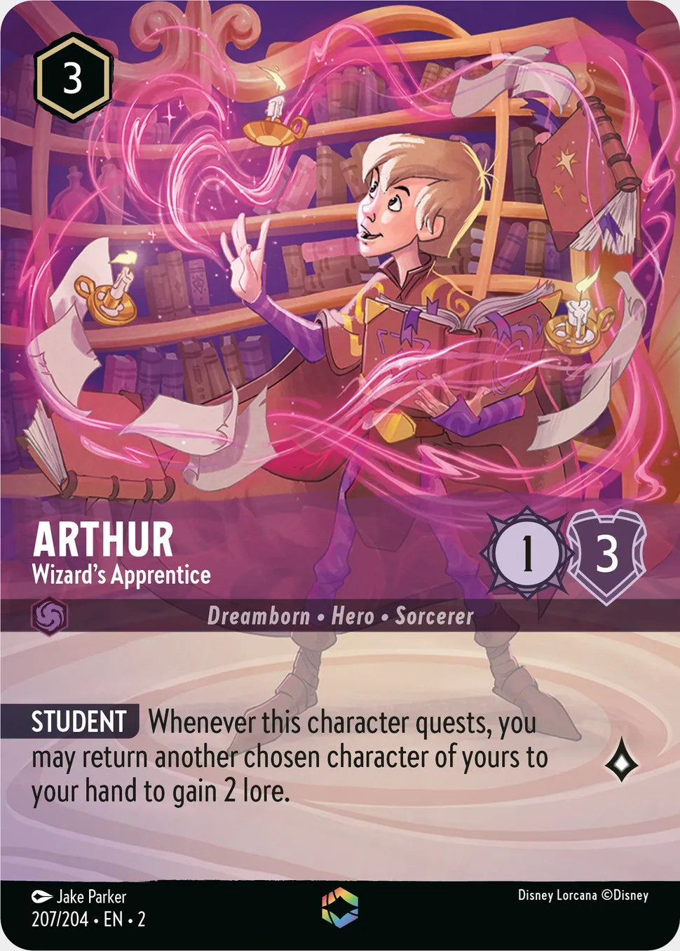 Arthur - Wizard's Apprentice (Enchanted) (207/204) [Rise of the Floodborn] | Clutch Gaming