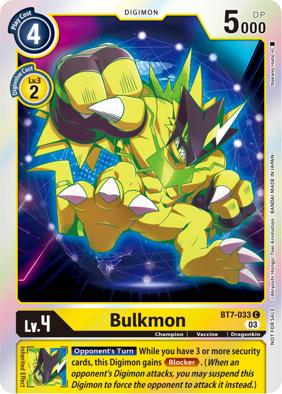 Bulkmon [BT7-033] (Official Tournament Pack Vol.11) [Next Adventure] | Clutch Gaming