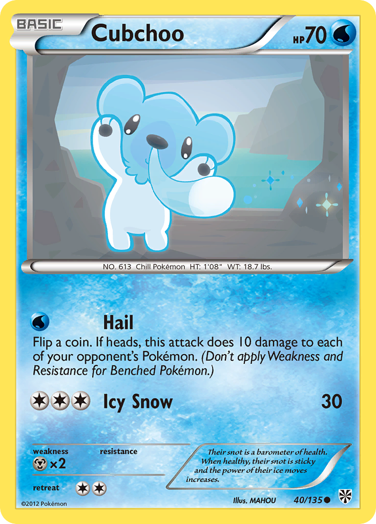 Cubchoo (40/135) [Black & White: Plasma Storm] | Clutch Gaming