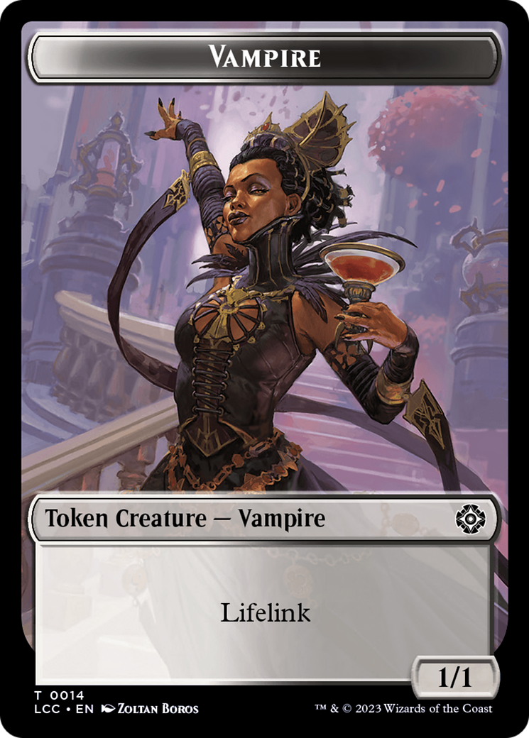 Vampire (0014) // Vampire Demon Double-Sided Token [The Lost Caverns of Ixalan Commander Tokens] | Clutch Gaming