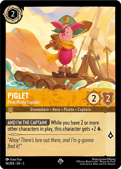 Piglet - Pooh Pirate Captain (16/204) [Into the Inklands] | Clutch Gaming