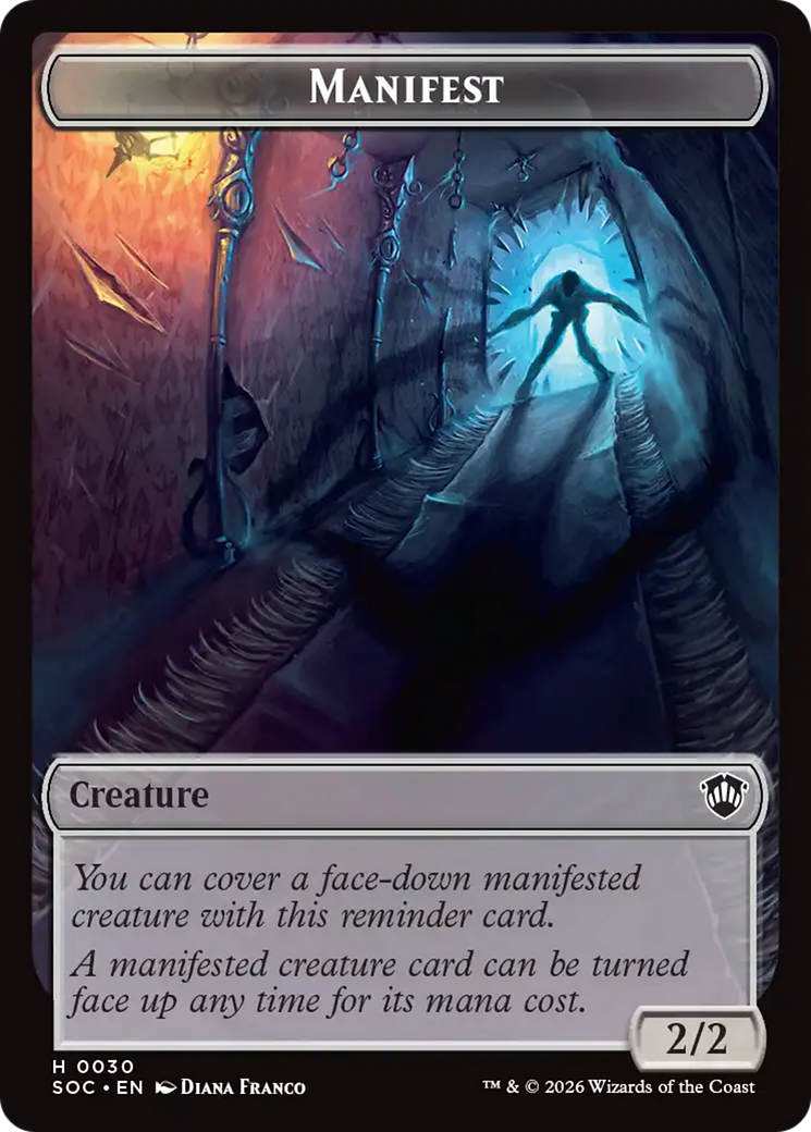 Elemental (0020) // Manifest Double-Sided Token [Secrets of Strixhaven Commander Tokens] | Clutch Gaming
