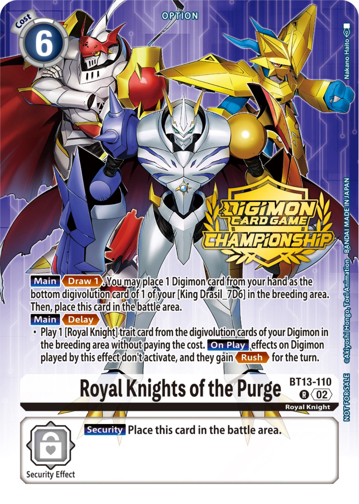 Royal Knights of the Purge [BT13-110] (Championship 2023 Tamers Pack) [Versus Royal Knights Promos] | Clutch Gaming