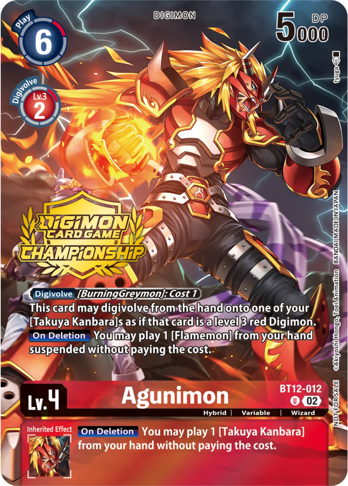 Agunimon [BT12-012] (Championship 2023 Tamers Pack) [Across Time Promos] | Clutch Gaming