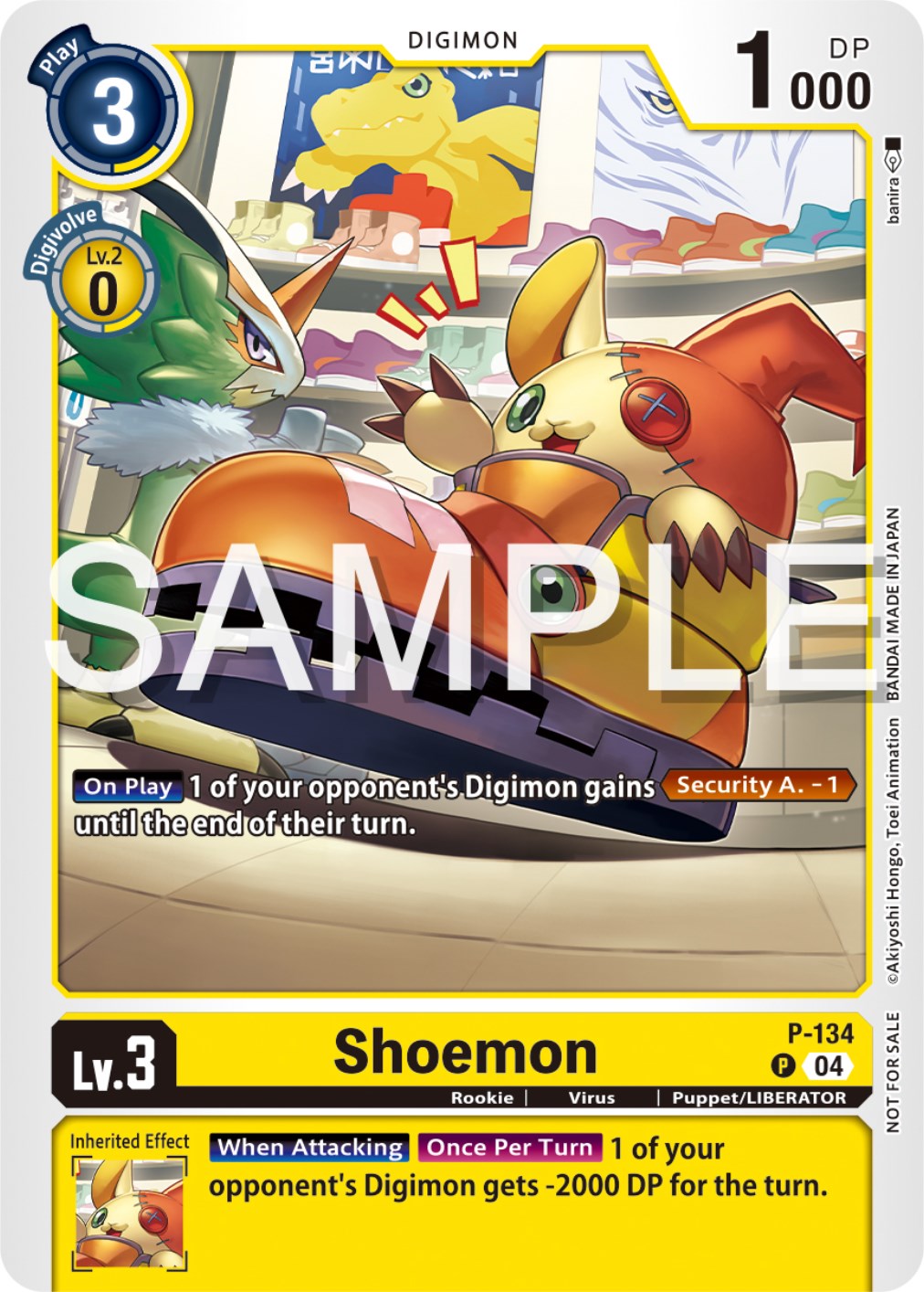 Shoemon [P-134] (Digimon Liberator Promotion Pack) [Promotional Cards] | Clutch Gaming