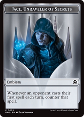 Human Wizard // Emblem - Jace, Unraveler of Secrets Double-Sided Token [Innistrad Remastered Tokens] | Clutch Gaming