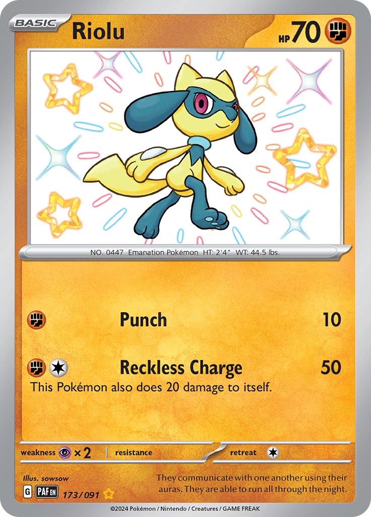 Riolu (173/091) [Scarlet & Violet: Paldean Fates] | Clutch Gaming