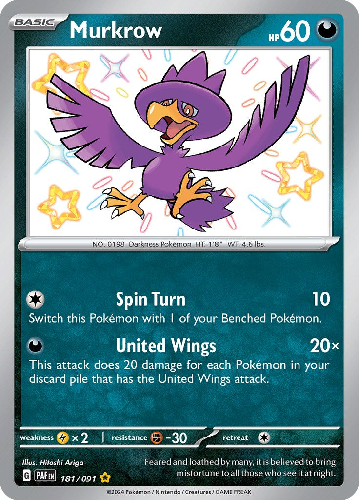 Murkrow (181/091) [Scarlet & Violet: Paldean Fates] | Clutch Gaming