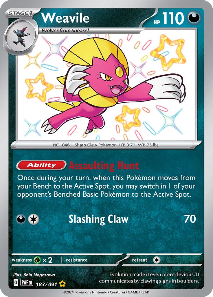 Weavile (183/091) [Scarlet & Violet: Paldean Fates] | Clutch Gaming