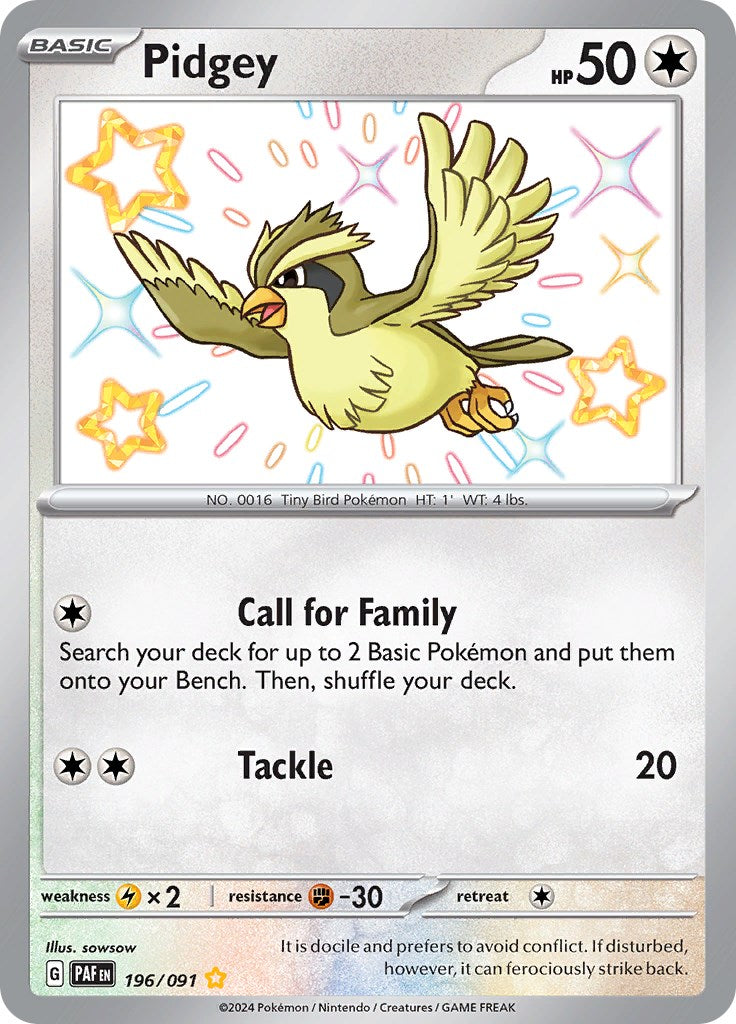 Pidgey (196/091) [Scarlet & Violet: Paldean Fates] | Clutch Gaming