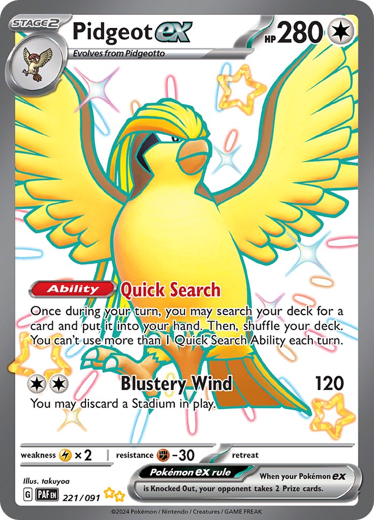 Pidgeot ex (221/091) [Scarlet & Violet: Paldean Fates] | Clutch Gaming