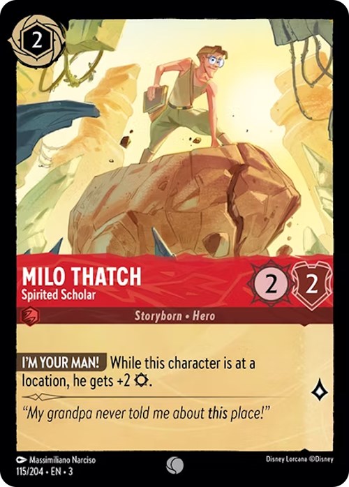 Milo Thatch - Spirited Scholar (115/204) [Into the Inklands] | Clutch Gaming