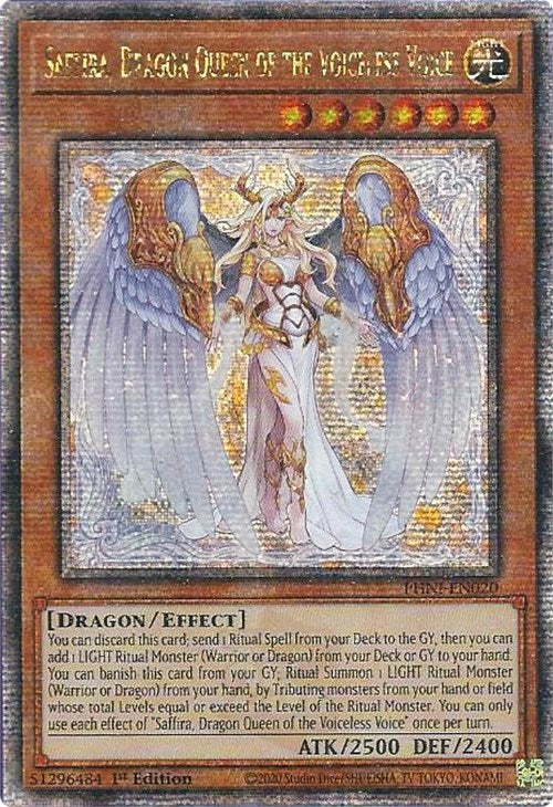 Saffira, Dragon Queen of the Voiceless Voice [PHNI-EN020] Quarter Century Secret Rare | Clutch Gaming