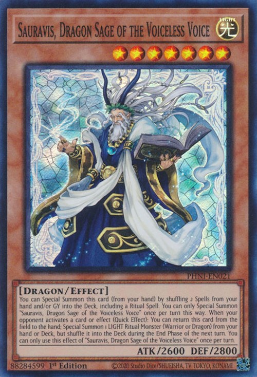 Sauravis, Dragon Sage of the Voiceless Voice [PHNI-EN021] Super Rare | Clutch Gaming