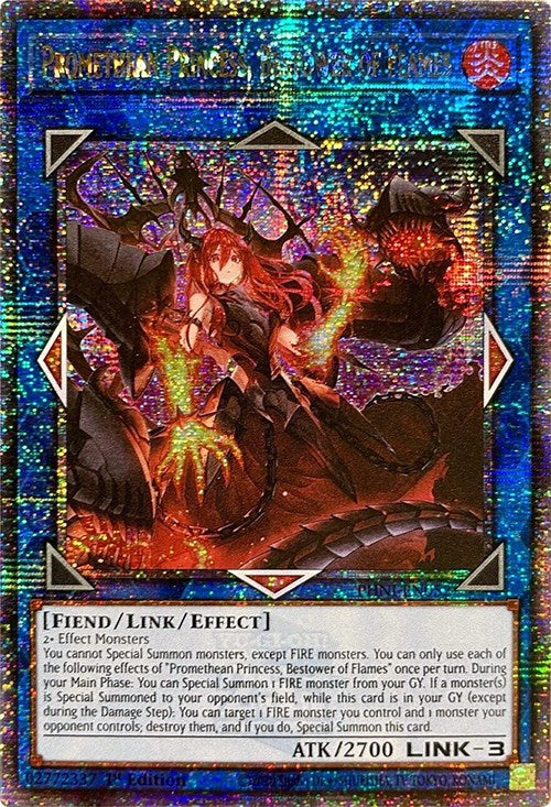 Promethean Princess, Bestower of Flames [PHNI-EN052] Quarter Century Secret Rare | Clutch Gaming