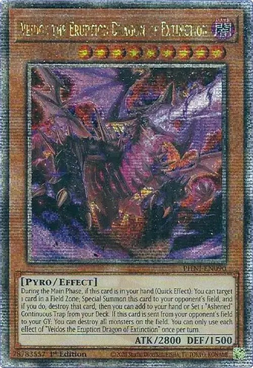 Veidos the Eruption Dragon of Extinction [PHNI-EN090] Quarter Century Secret Rare | Clutch Gaming