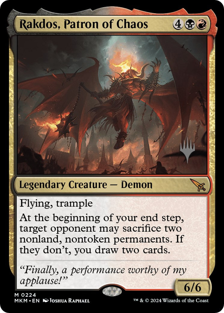 Rakdos, Patron of Chaos (Promo Pack) [Murders at Karlov Manor Promos] | Clutch Gaming