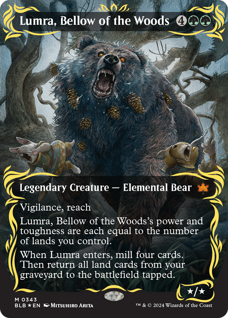 Lumra, Bellow of the Woods (Borderless) (Raised Foil) [Bloomburrow] | Clutch Gaming