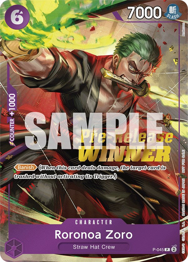 Roronoa Zoro (OP-06 Pre-Release Tournament) [Winner] [One Piece Promotion Cards] | Clutch Gaming