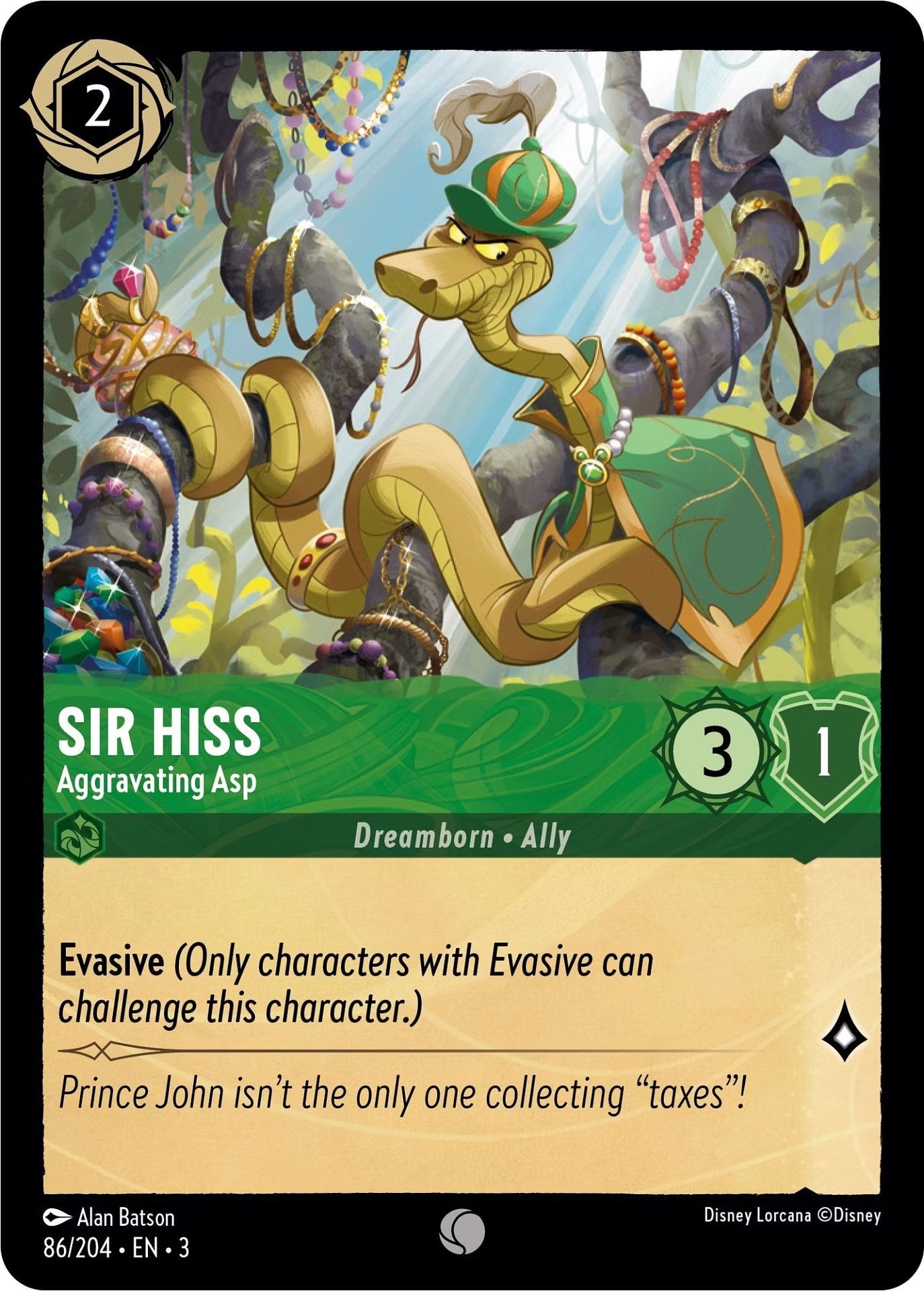 Sir Hiss - Aggravating Asp (86/204) [Into the Inklands] | Clutch Gaming